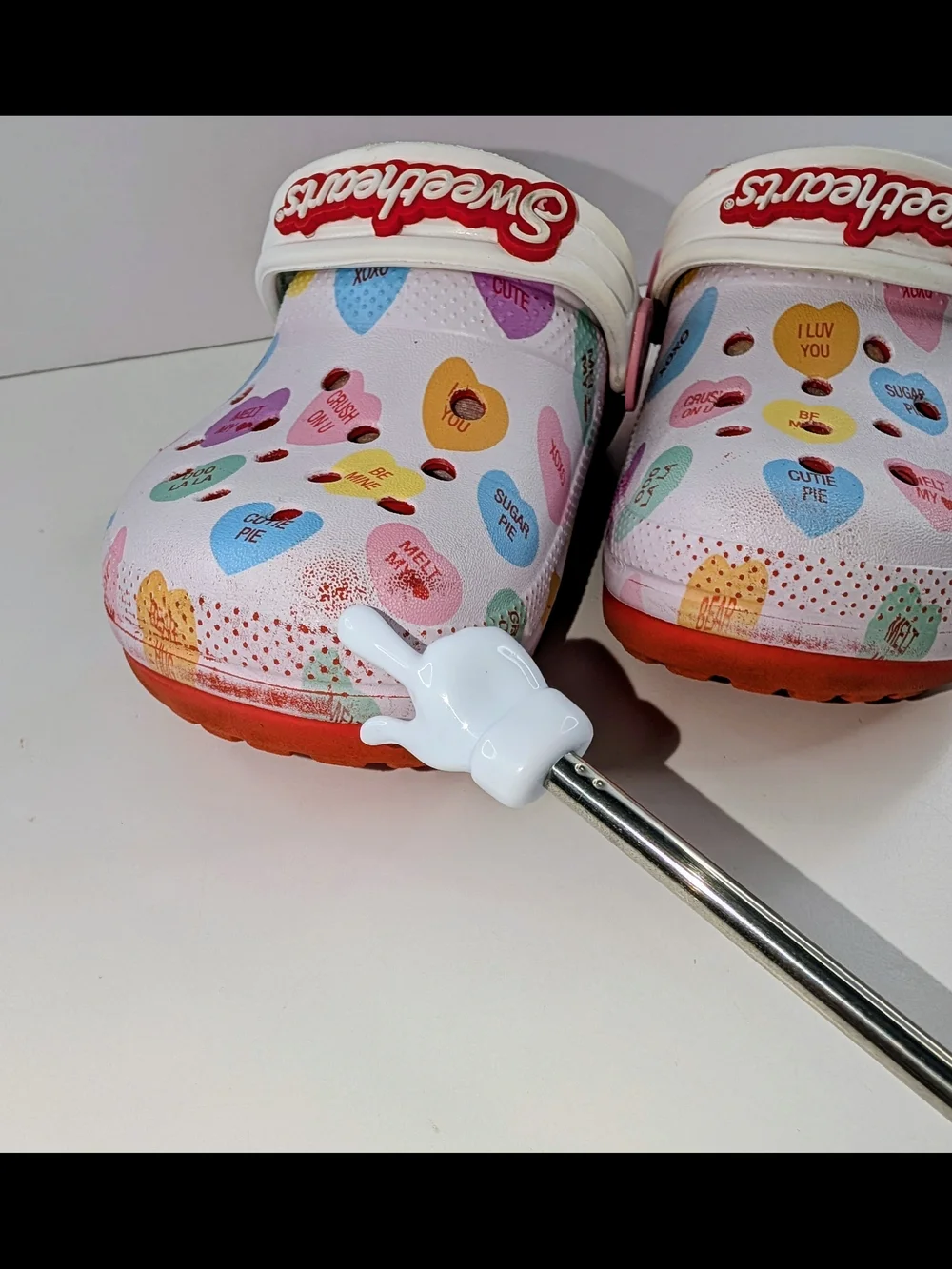 Crocs Sweethearts Clog Childs Size C9 Limited Edition Classic Lined Red White
